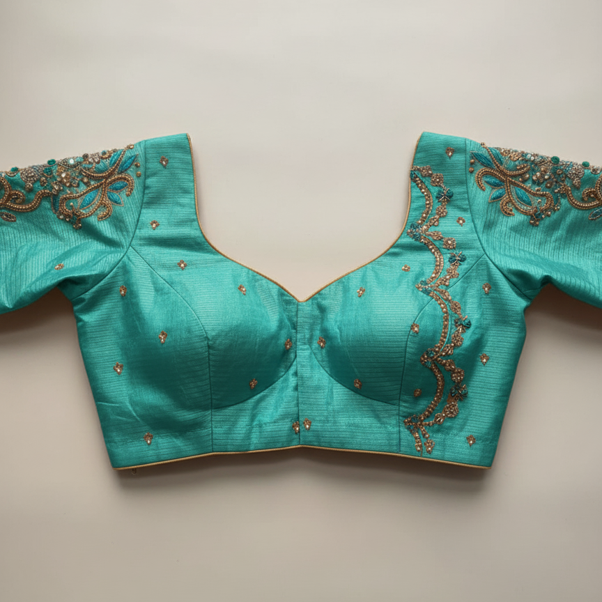 Aqua Sweetheart Blouse