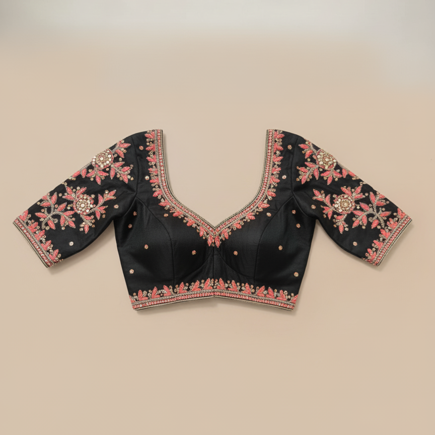 Black Embroidered Blouse