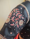 Black Pink Saree Work Blouse