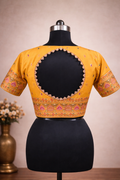 Yellow Designer Round Back Blouse