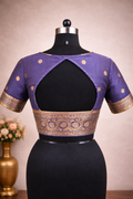 Purple Silk Blouse with Designer Back