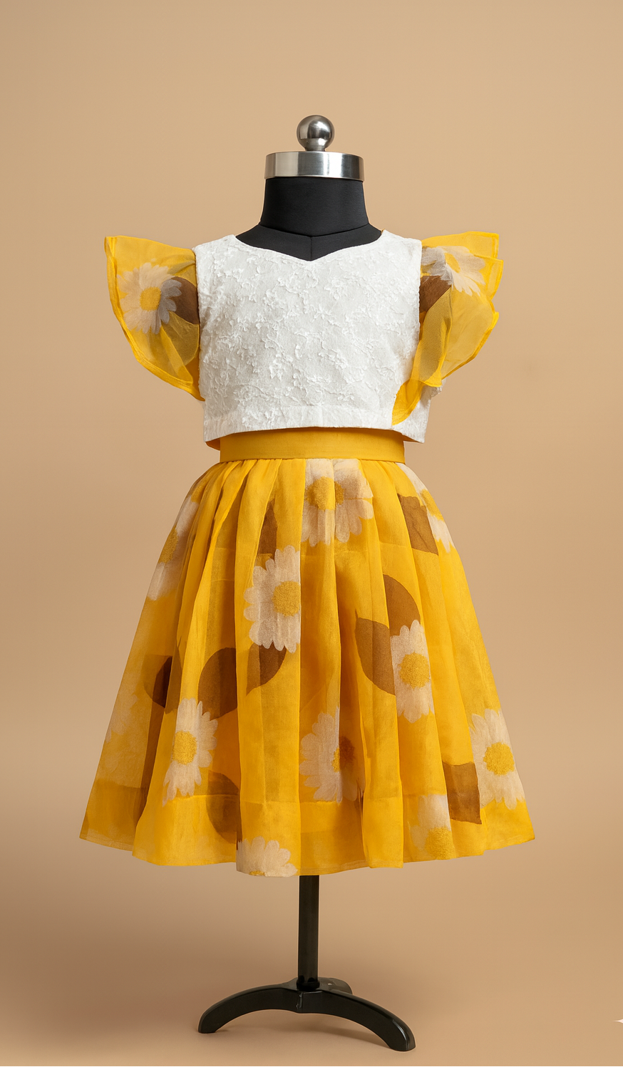 Yellow Kids Skirt Set