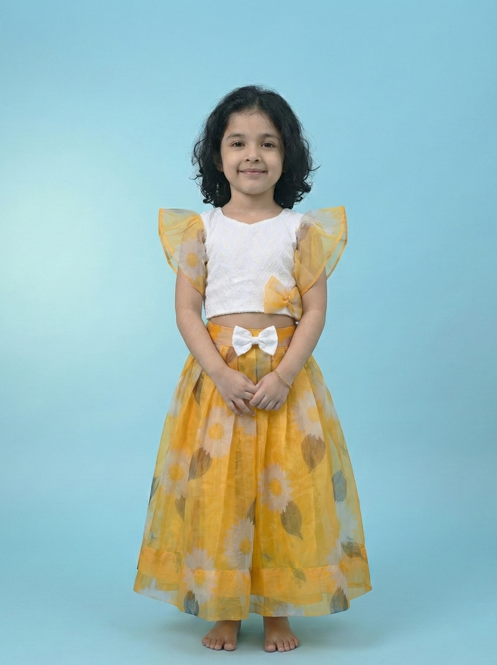 Yellow Kids Skirt Set