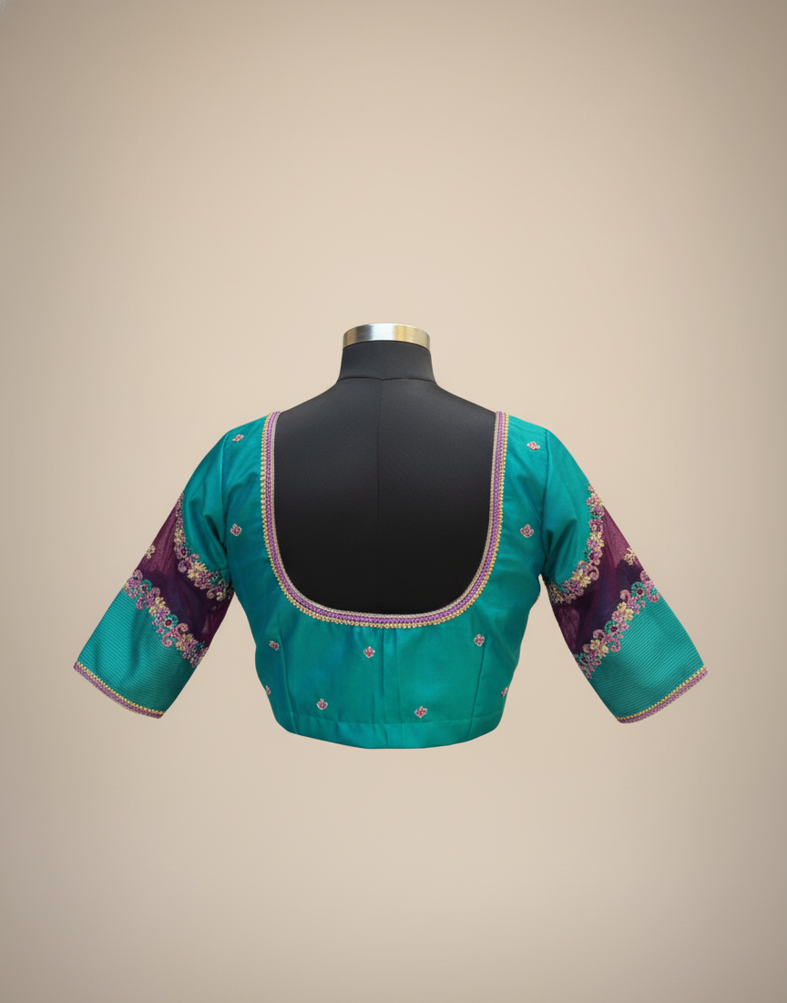 Maitri Dual-Tone Embroidered Blouse