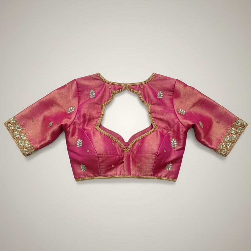 Pink Cut-Out Back Blouse