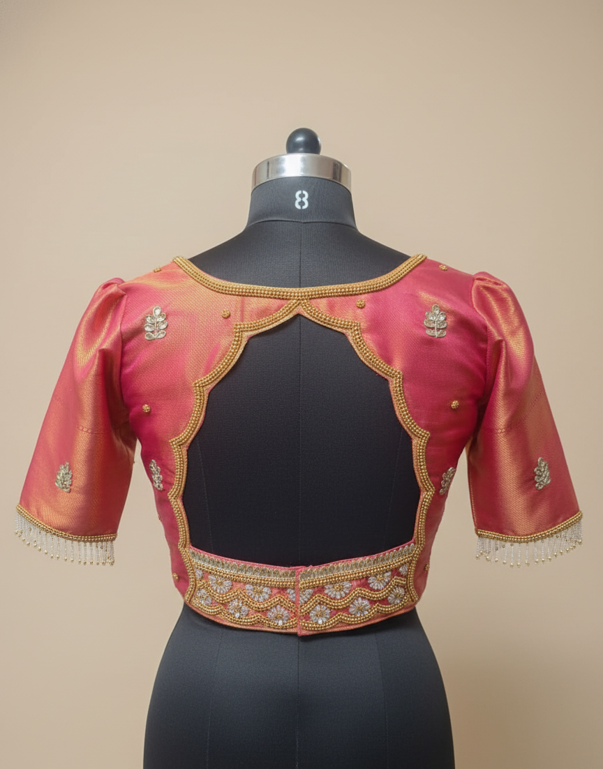 Pink Open Back Blouse