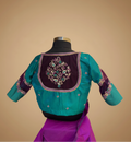 Teal Maroon Embroidered Back Blouse