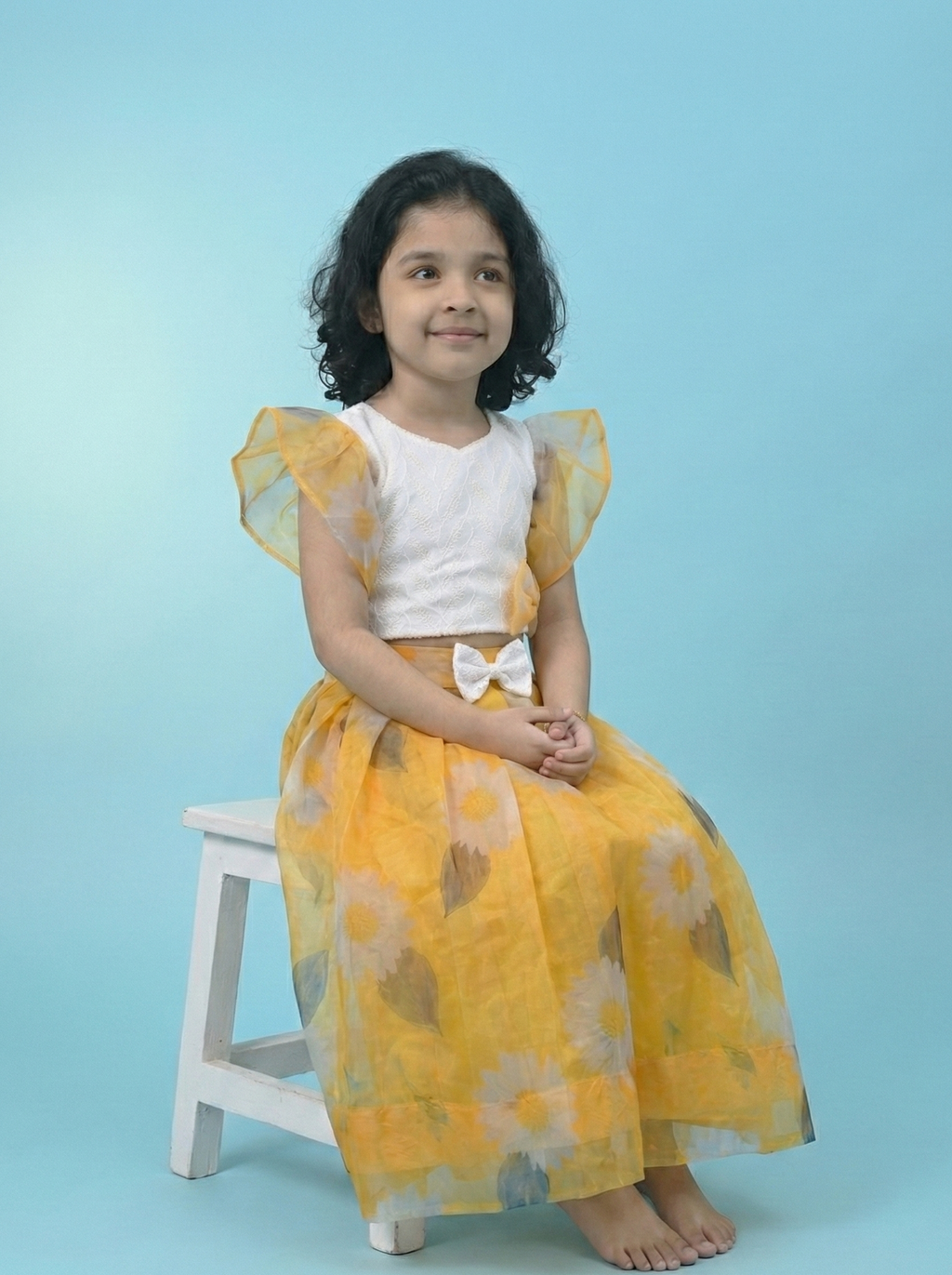 Yellow Kids Skirt Set